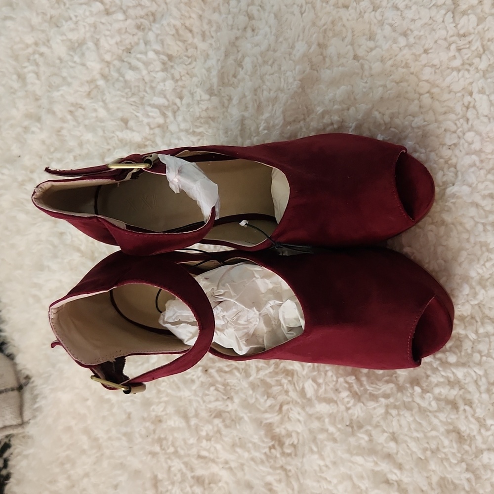 Forever 21 Burgandy Wedge Heels